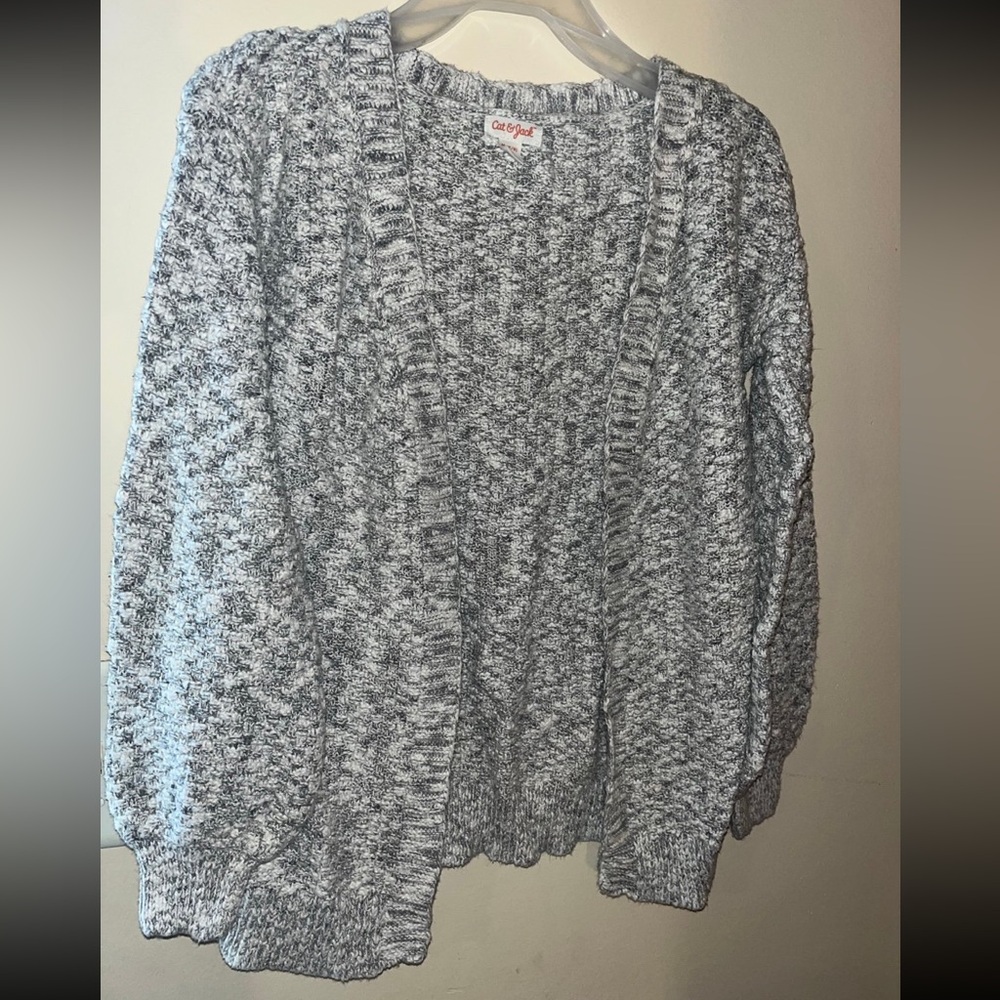 Cat & Jack Marled Gray Cardigan Size 7/8